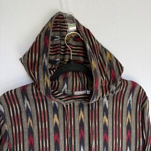 Earthbound Trading Co Mens Size M Pullover Hoodie Baja Poncho Southwestern Print